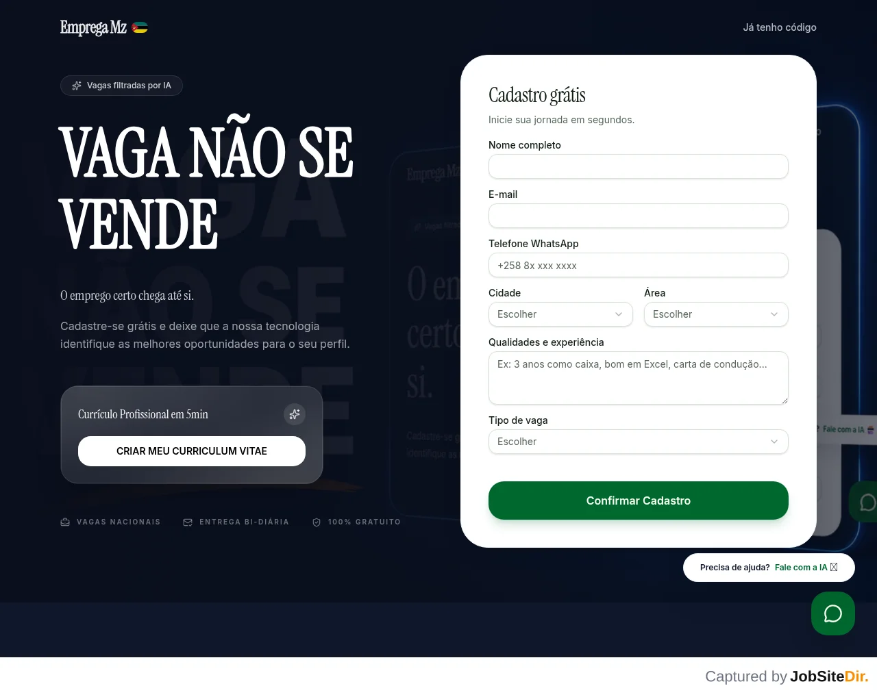 Emprega Mz screenshot Emprega Mz website screenshot