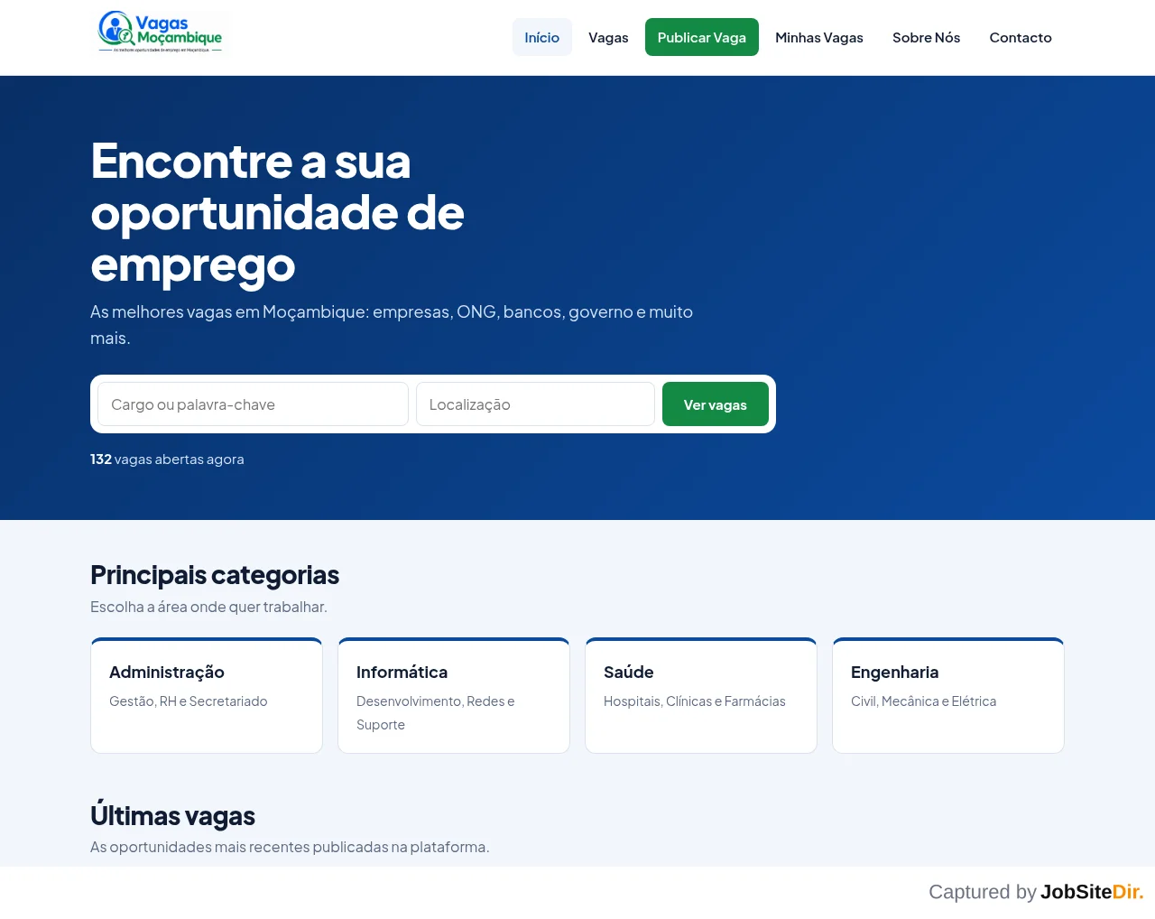 Vagas Moçambique screenshot Vagas Moçambique website screenshot