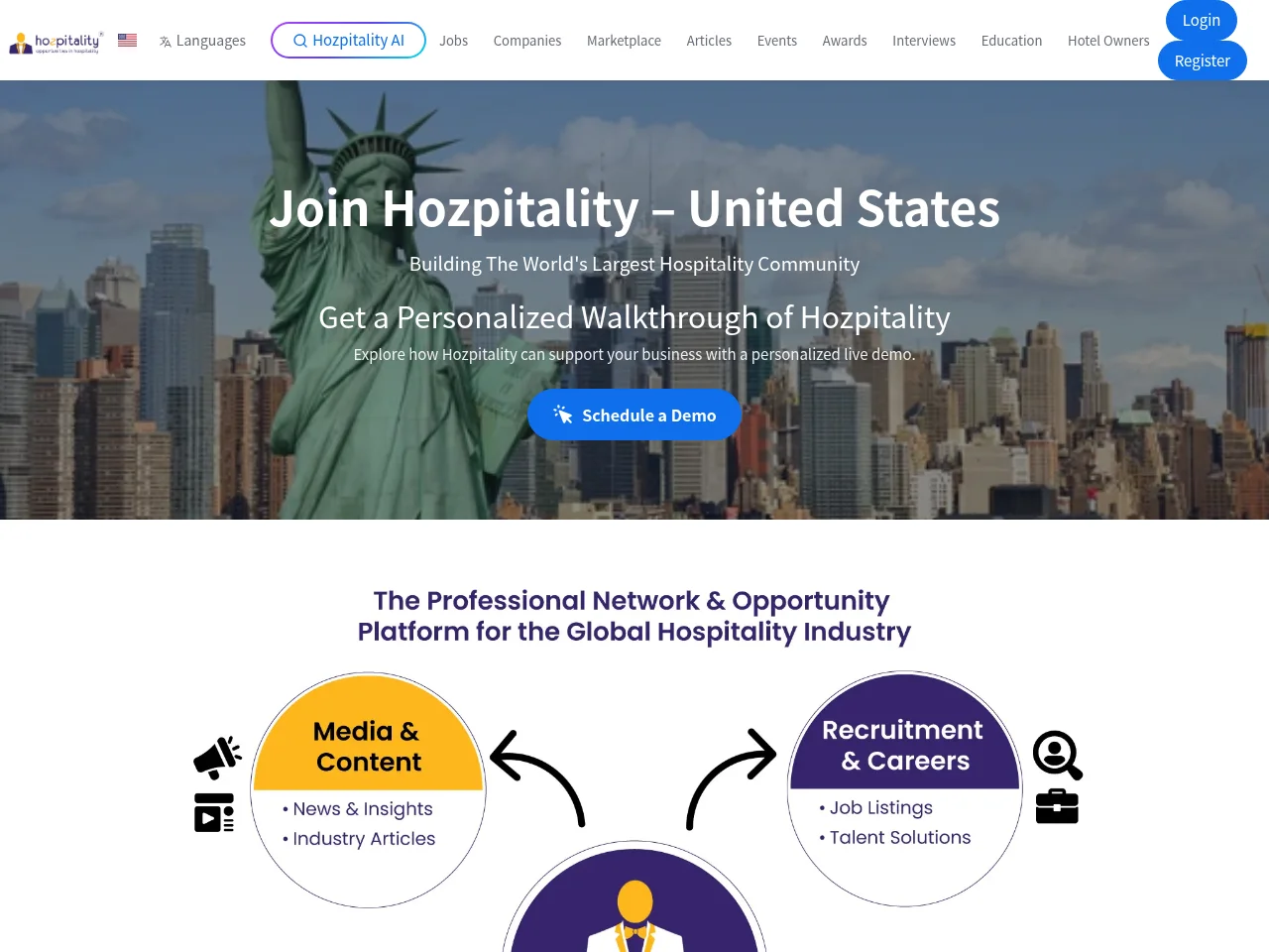 Hozpitality website screenshot