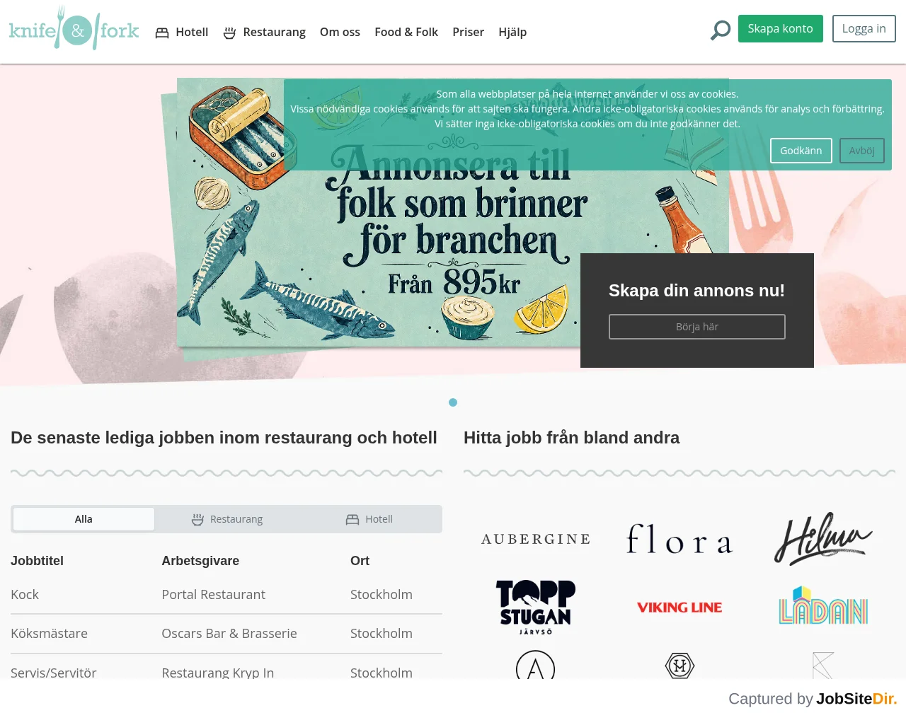 KnifeandFork website screenshot