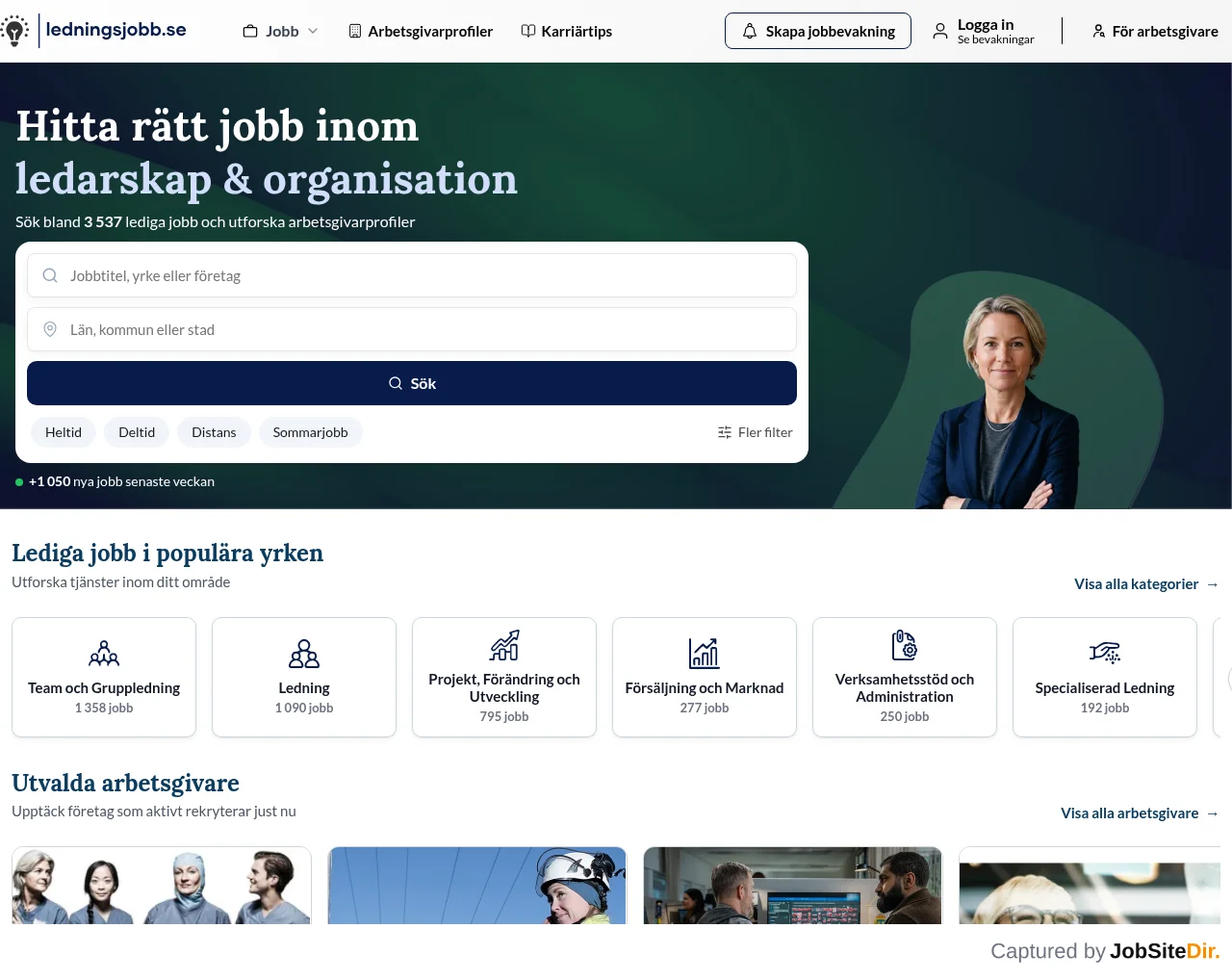 Ledningsjobb website screenshot