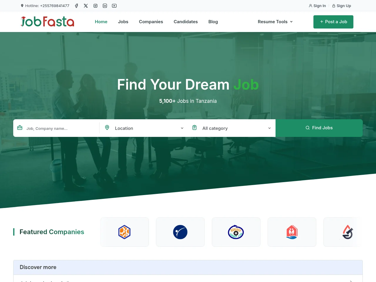 JobFasta screenshot JobFasta website screenshot