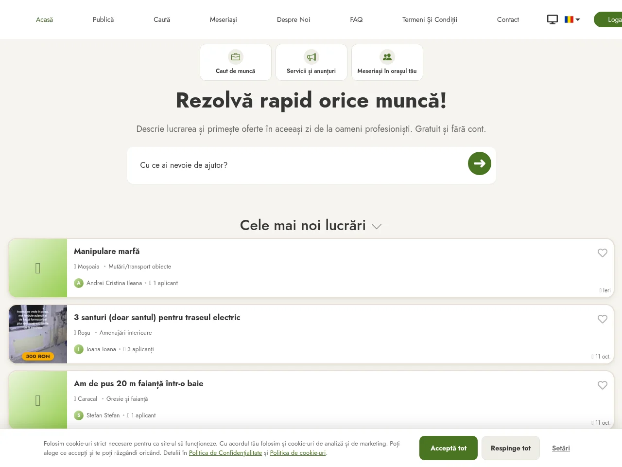 Small Jobs website screenshot