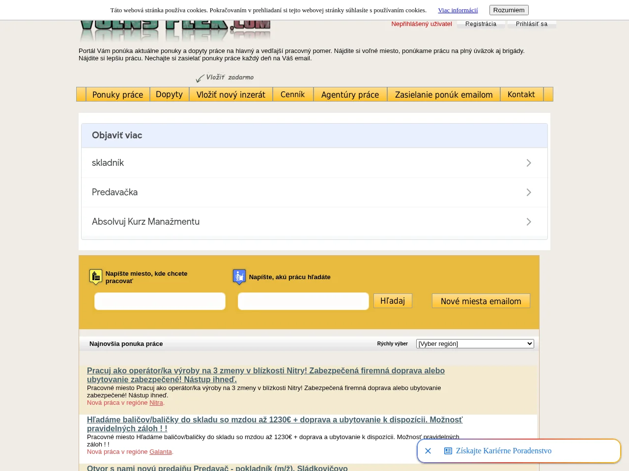 volnyflek website screenshot