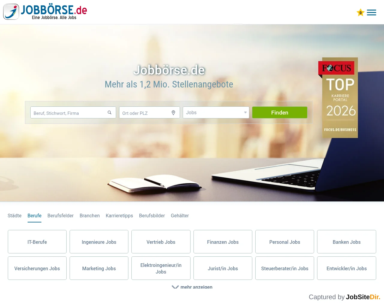 Jobbörse screenshot Jobbörse website screenshot