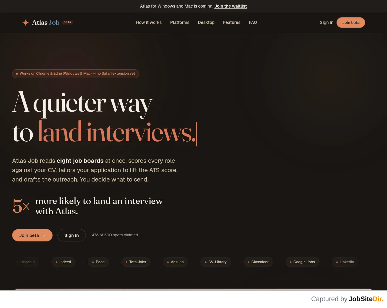 Atlas Job screenshot Atlas Job website screenshot