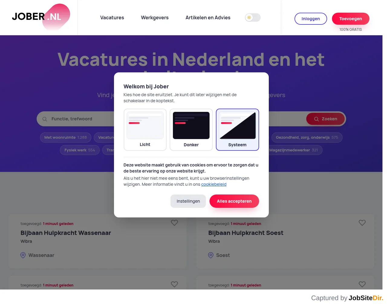 Jober website screenshot