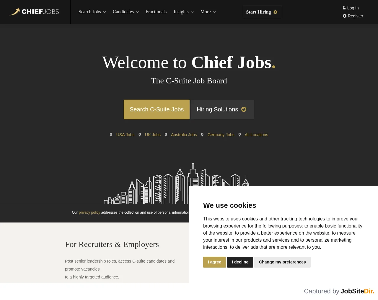Chief Jobs screenshot Chief Jobs website screenshot