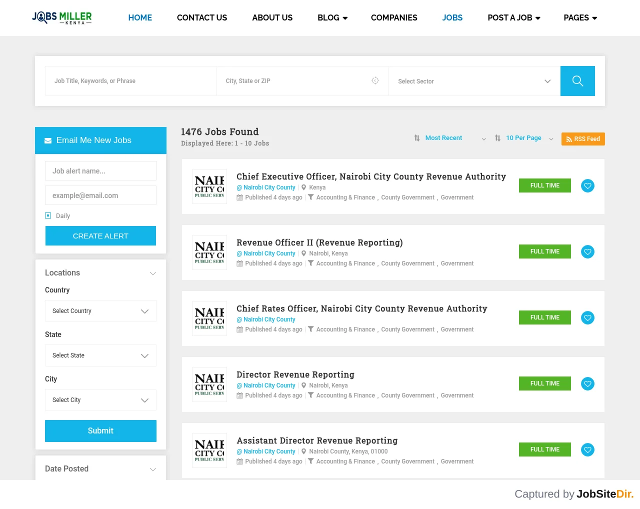 Jobs Miller Kenya screenshot Jobs Miller Kenya website screenshot