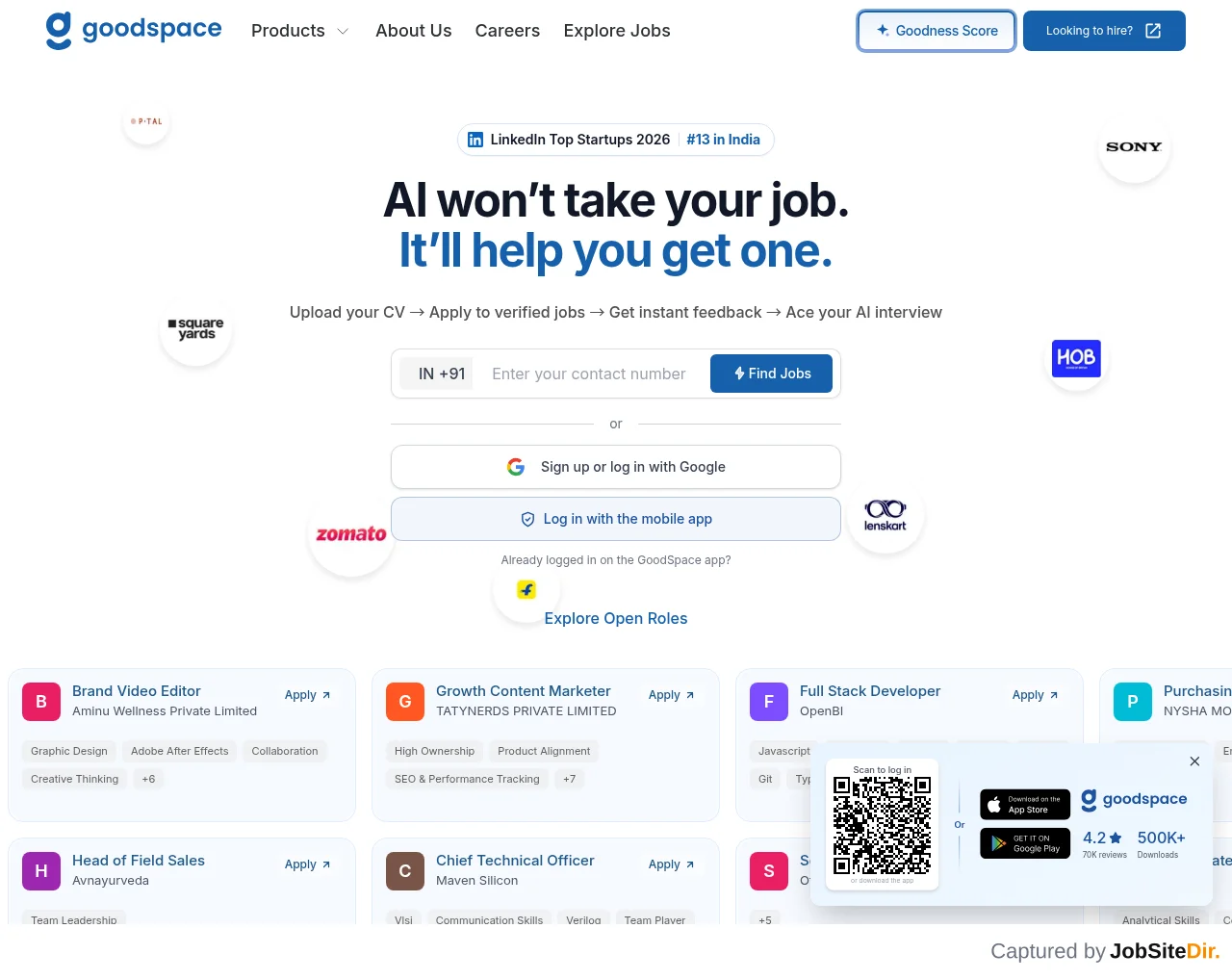 GoodSpace screenshot GoodSpace website screenshot