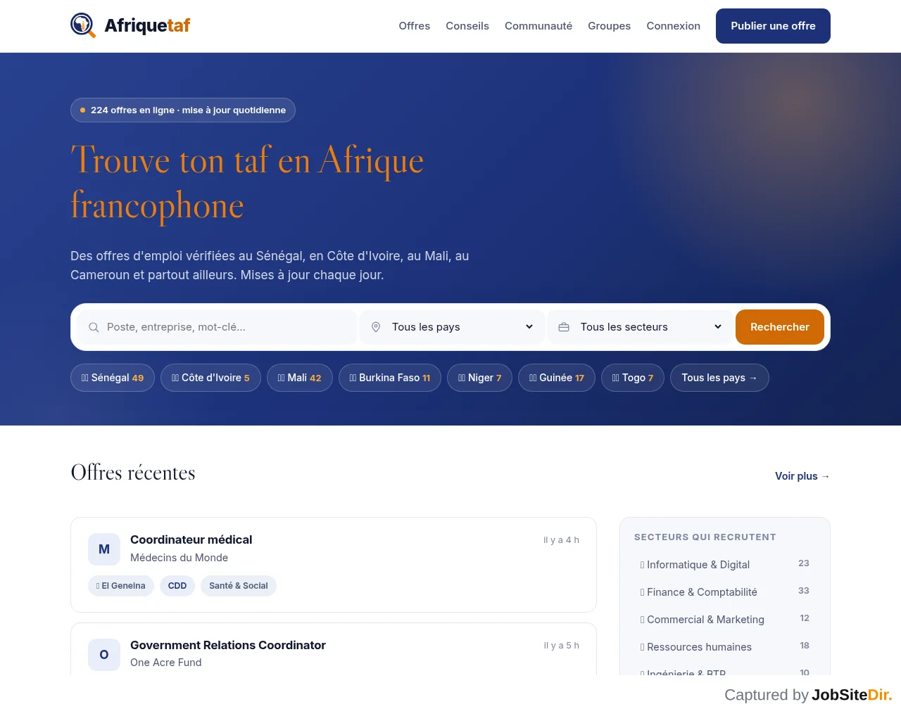 Afriquetaf screenshot Afriquetaf website screenshot