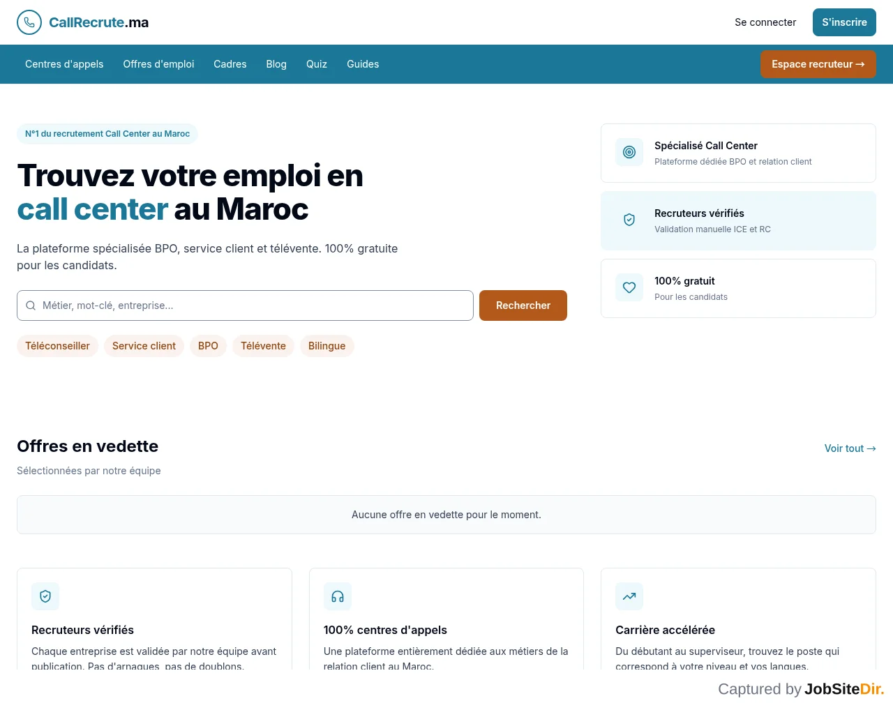CallRecrute website screenshot