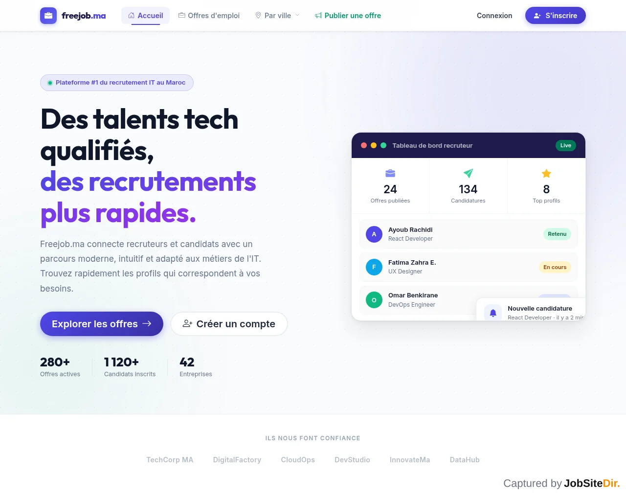 FreeJob website screenshot