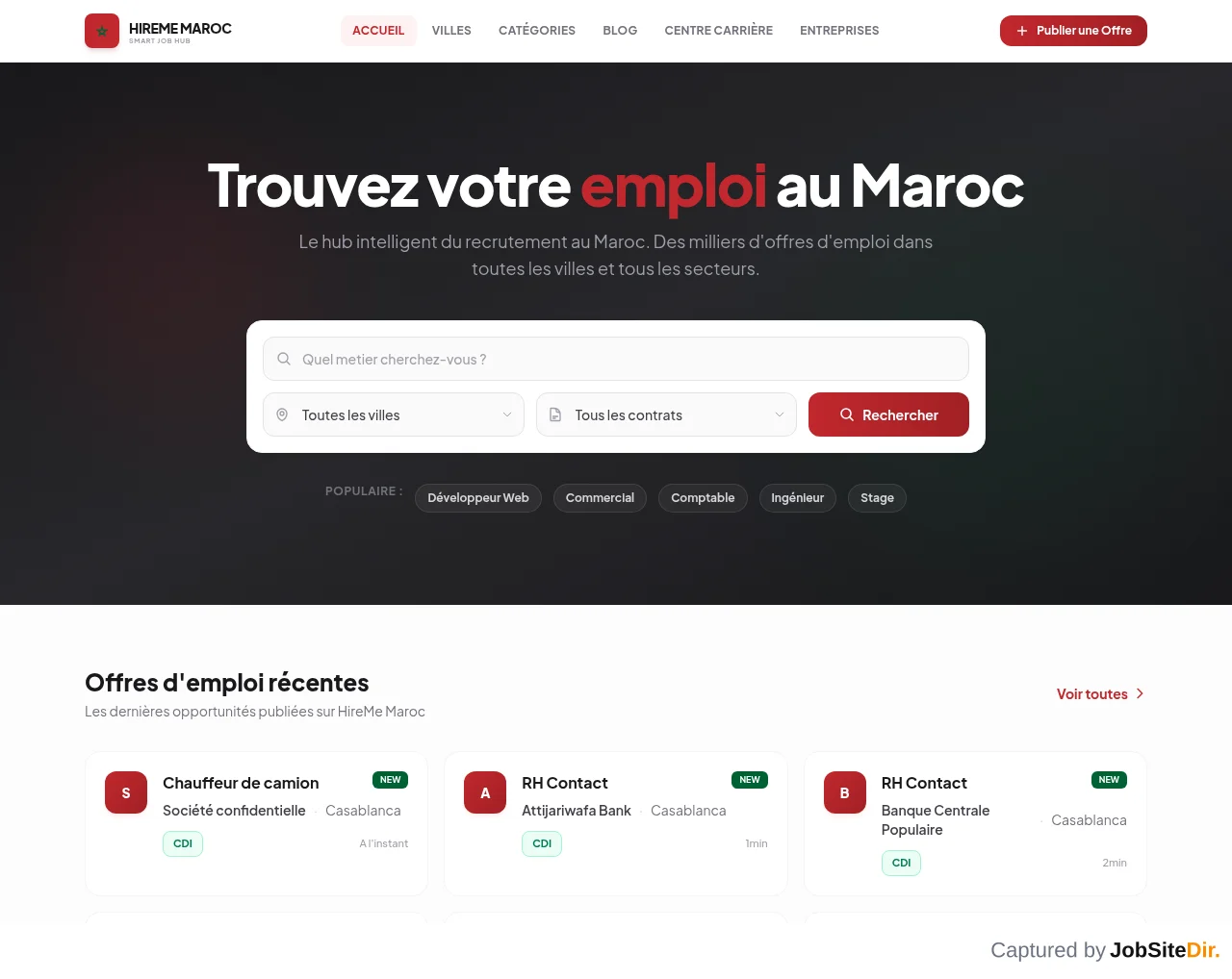 HireMe Maroc website screenshot