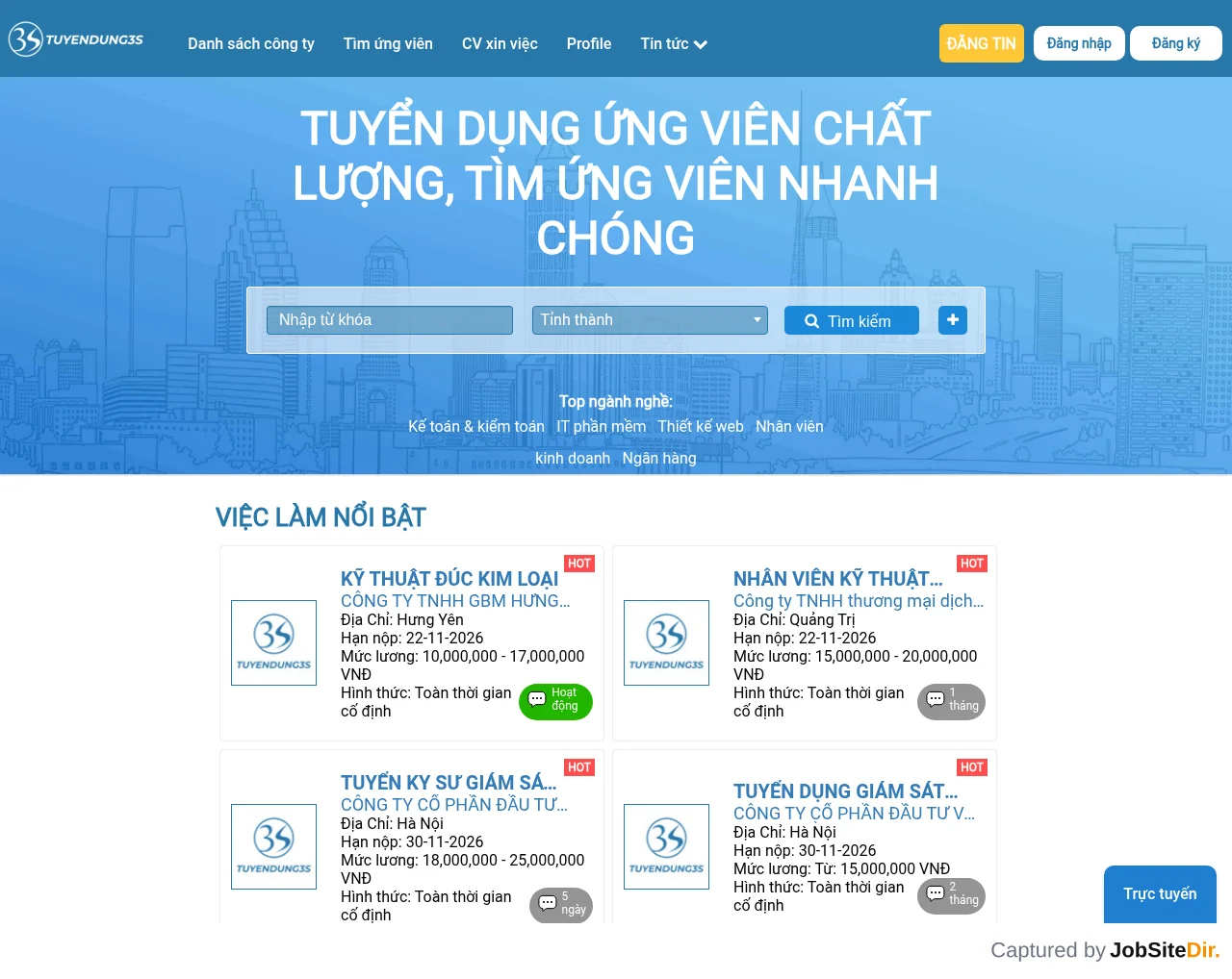Tuyển Dụng 3S website screenshot