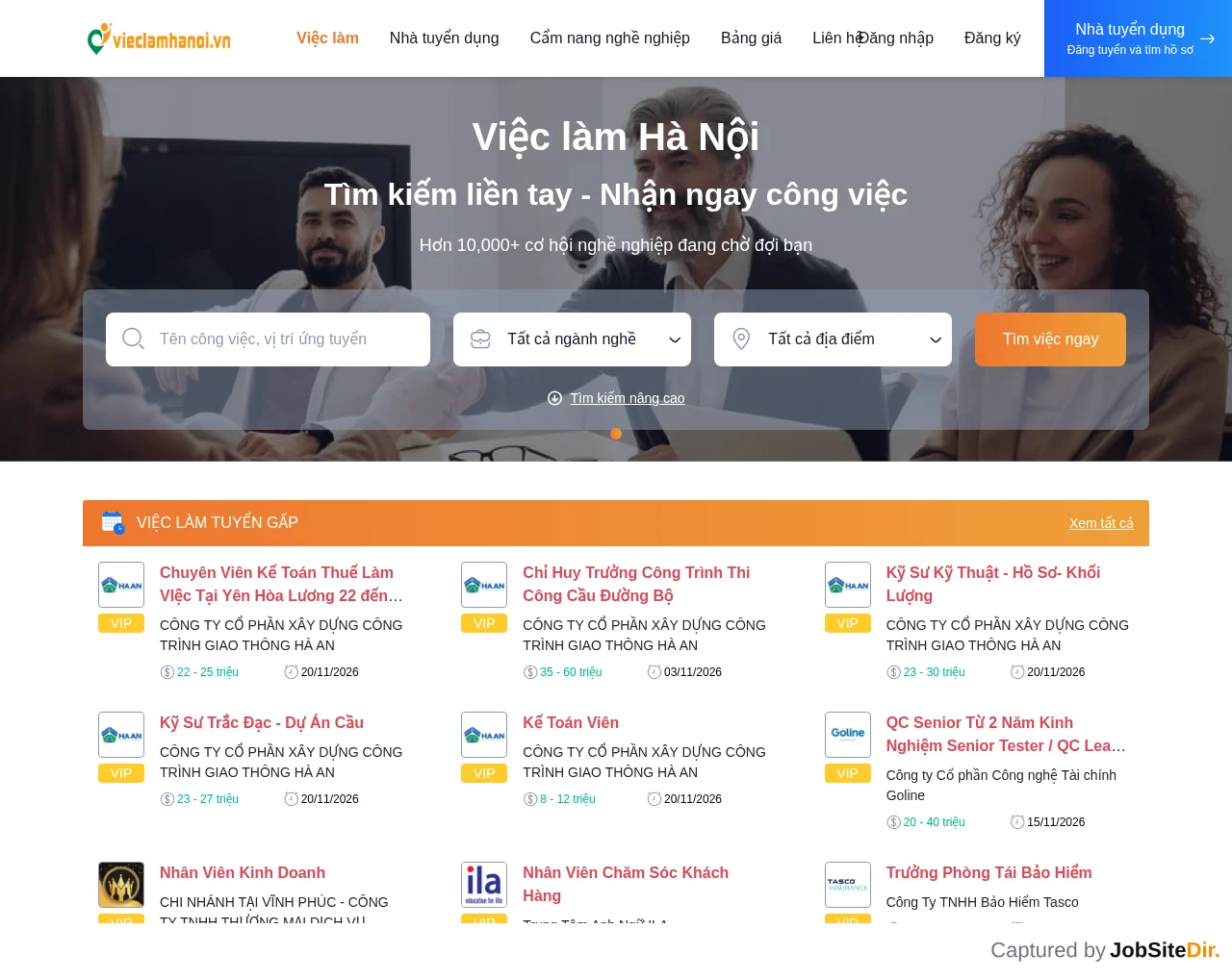 Việc Làm Hà Nội website screenshot
