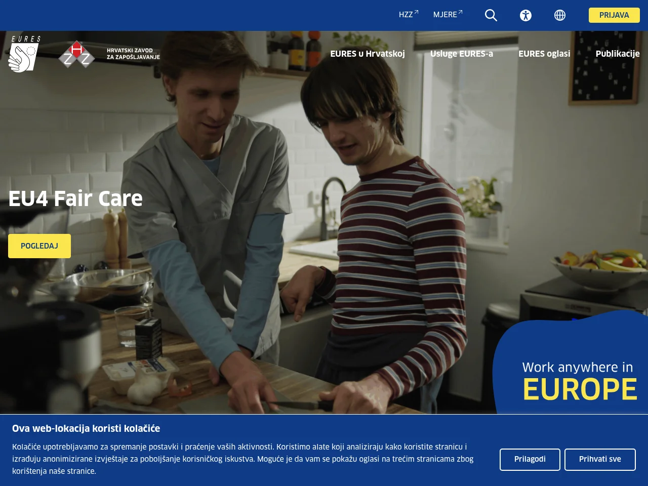 EURES – The European employment services website screenshot
