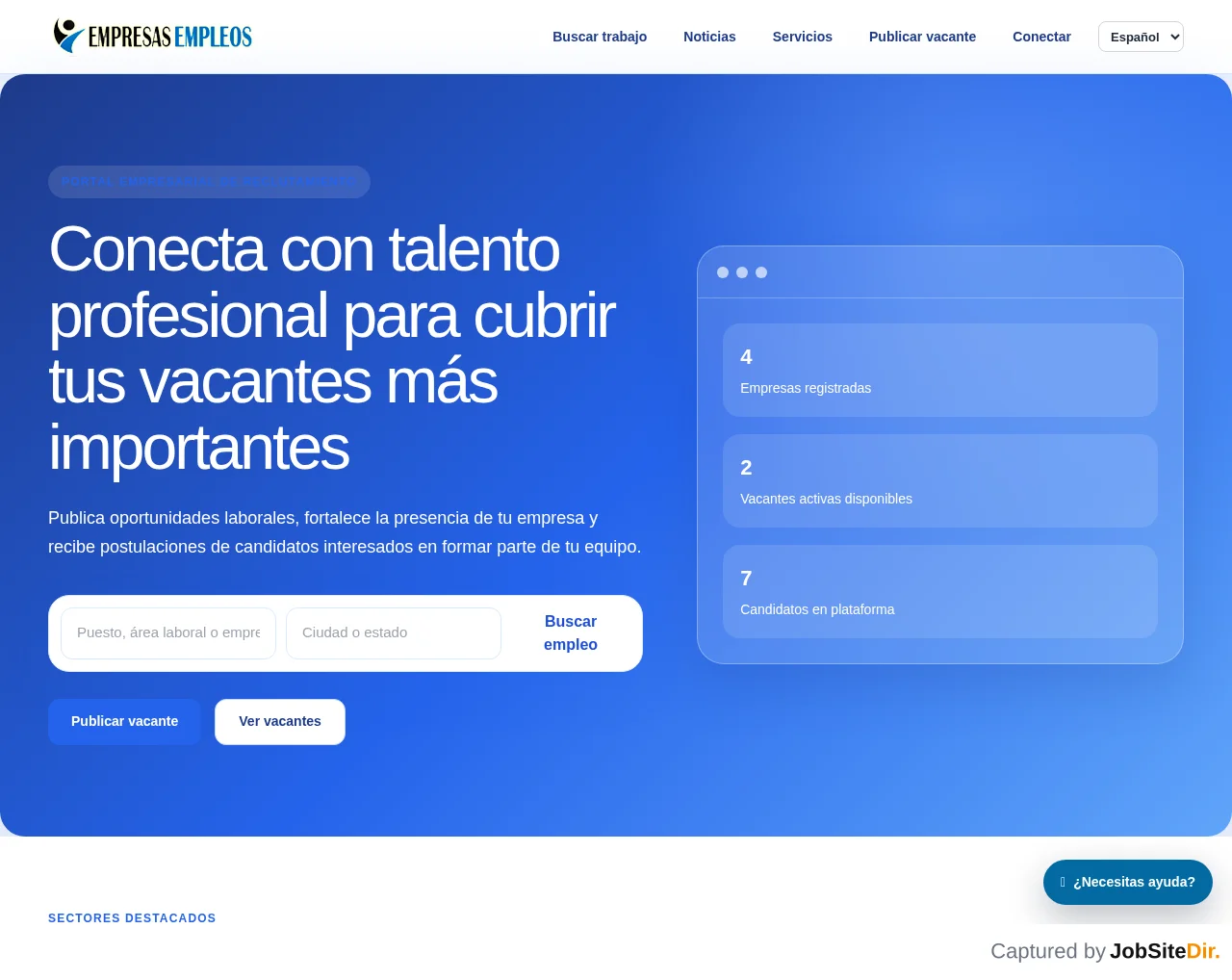Empresas Empleos website screenshot