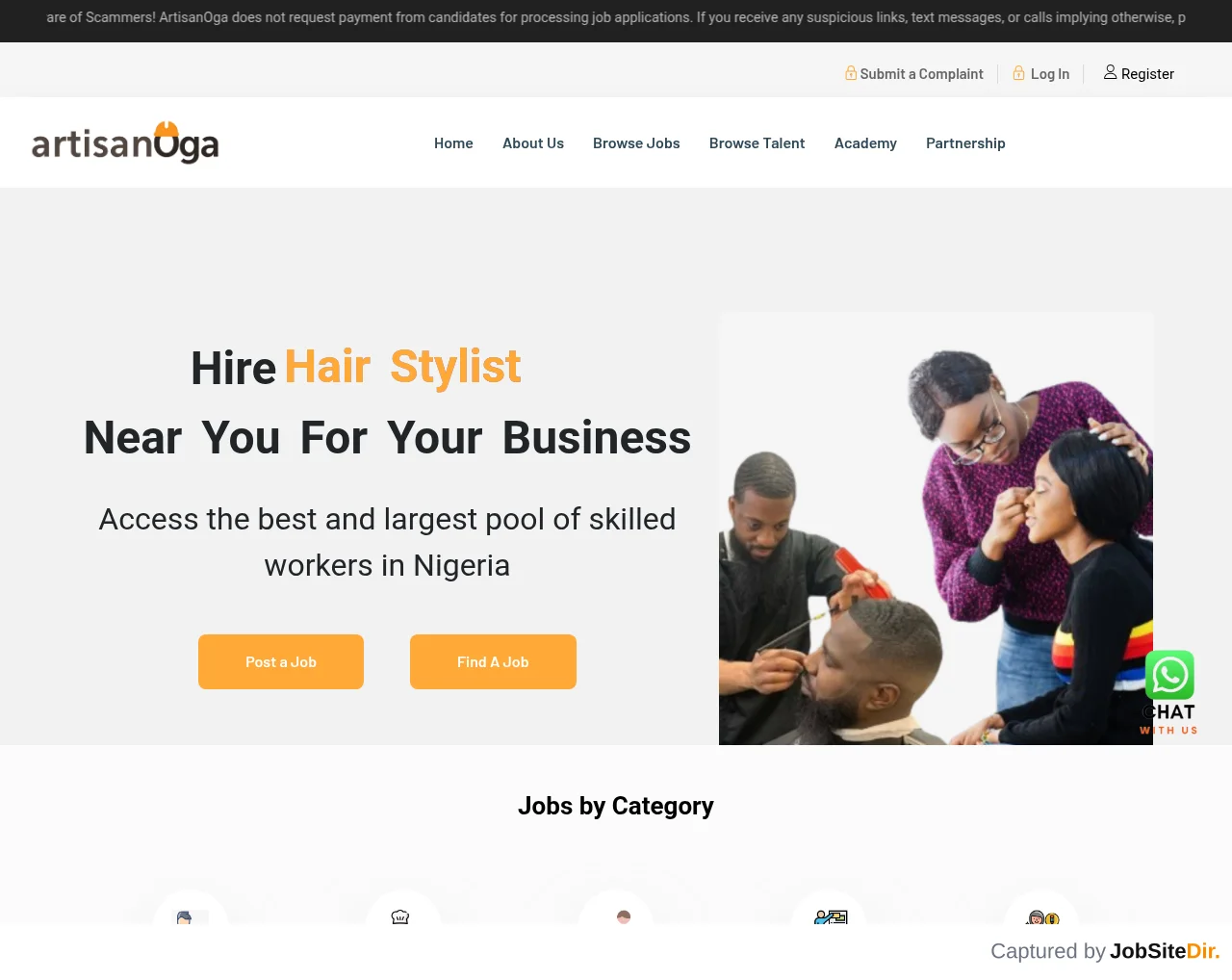 ArtisanOga screenshot ArtisanOga website screenshot