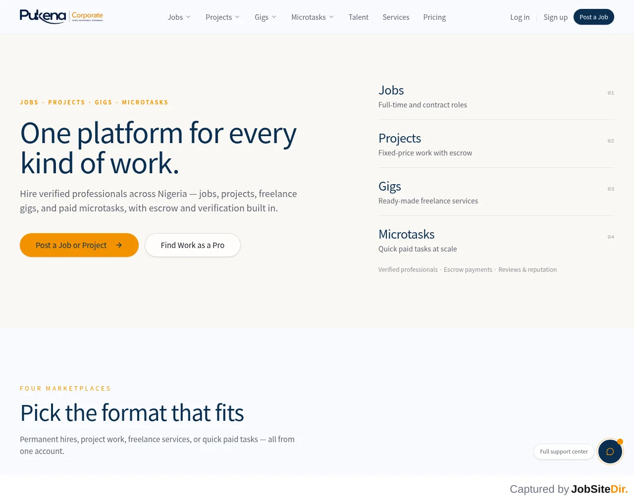 Pukena Corporate website screenshot