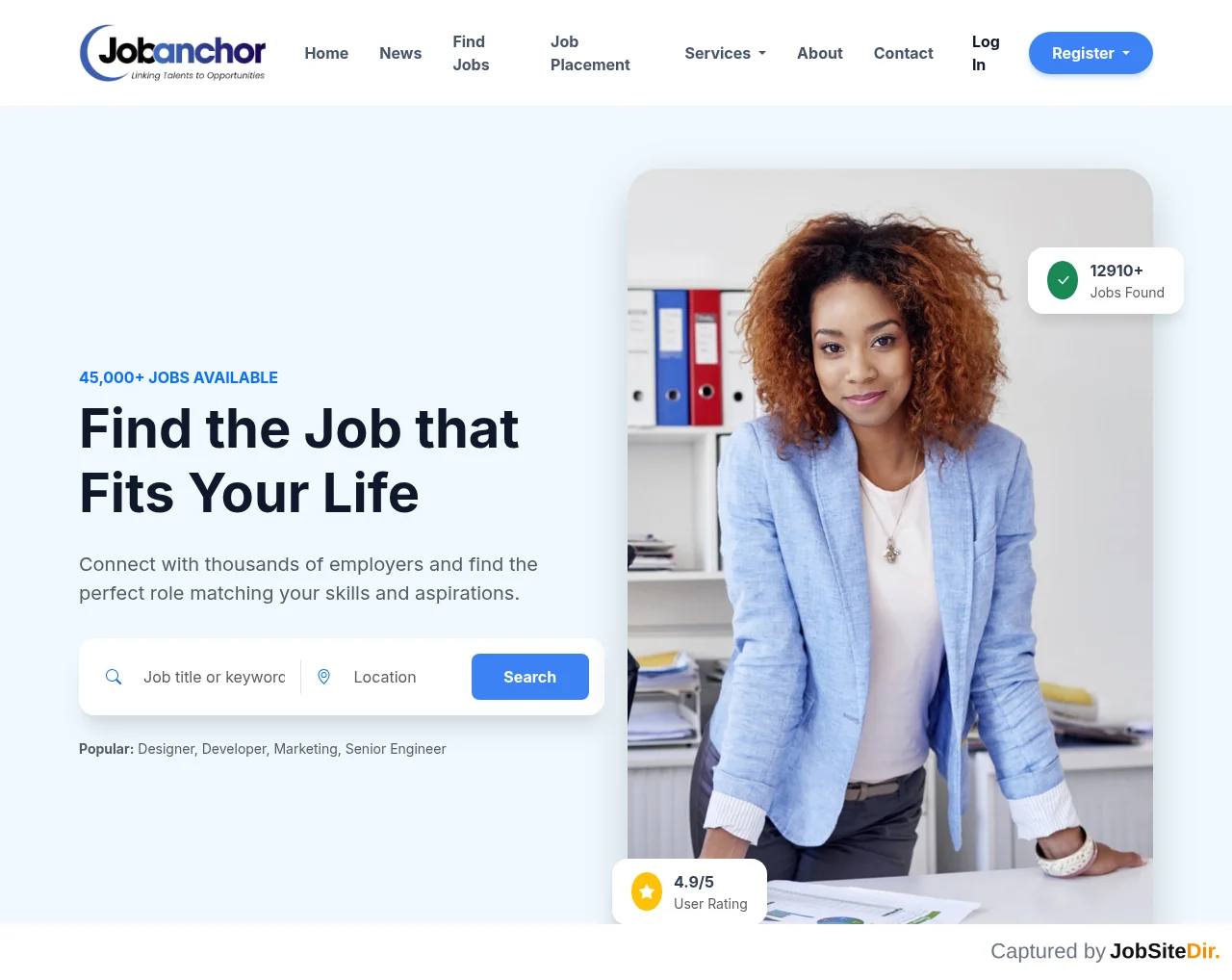 JobAnchor website screenshot