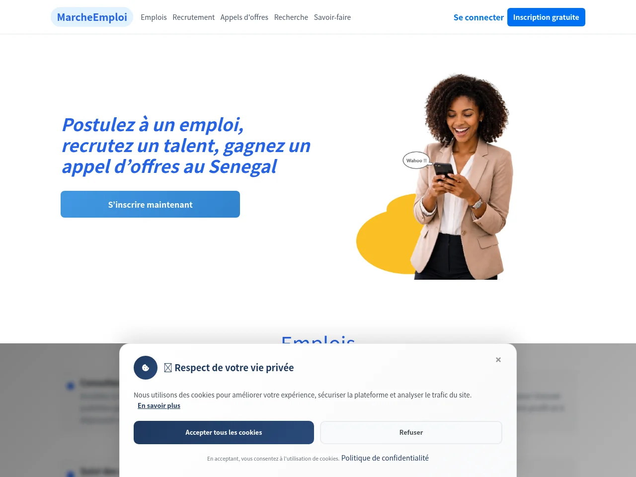 Marché Emploi Sénégal screenshot Marché Emploi Sénégal website screenshot
