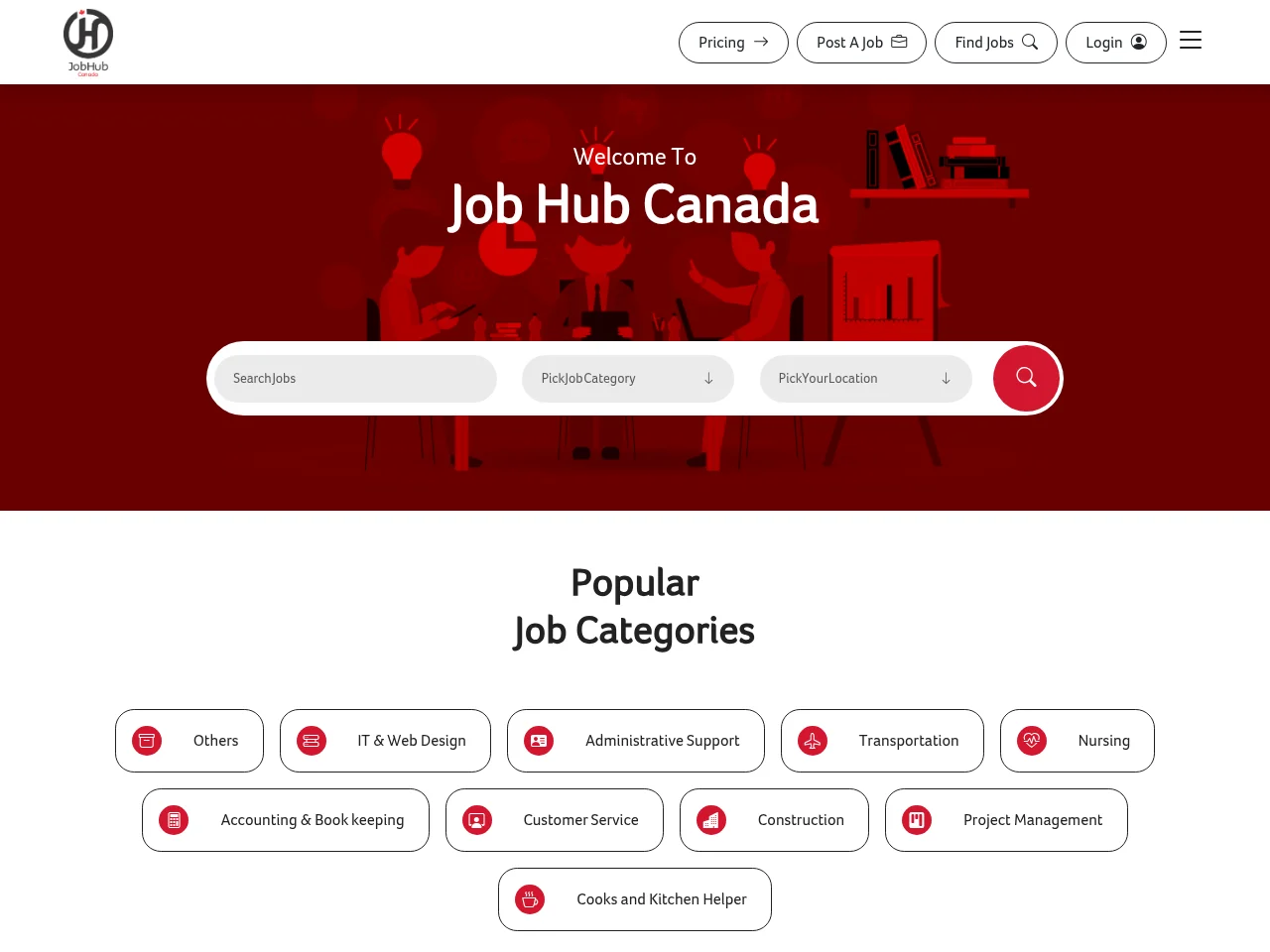 Job Hub Canada website screenshot