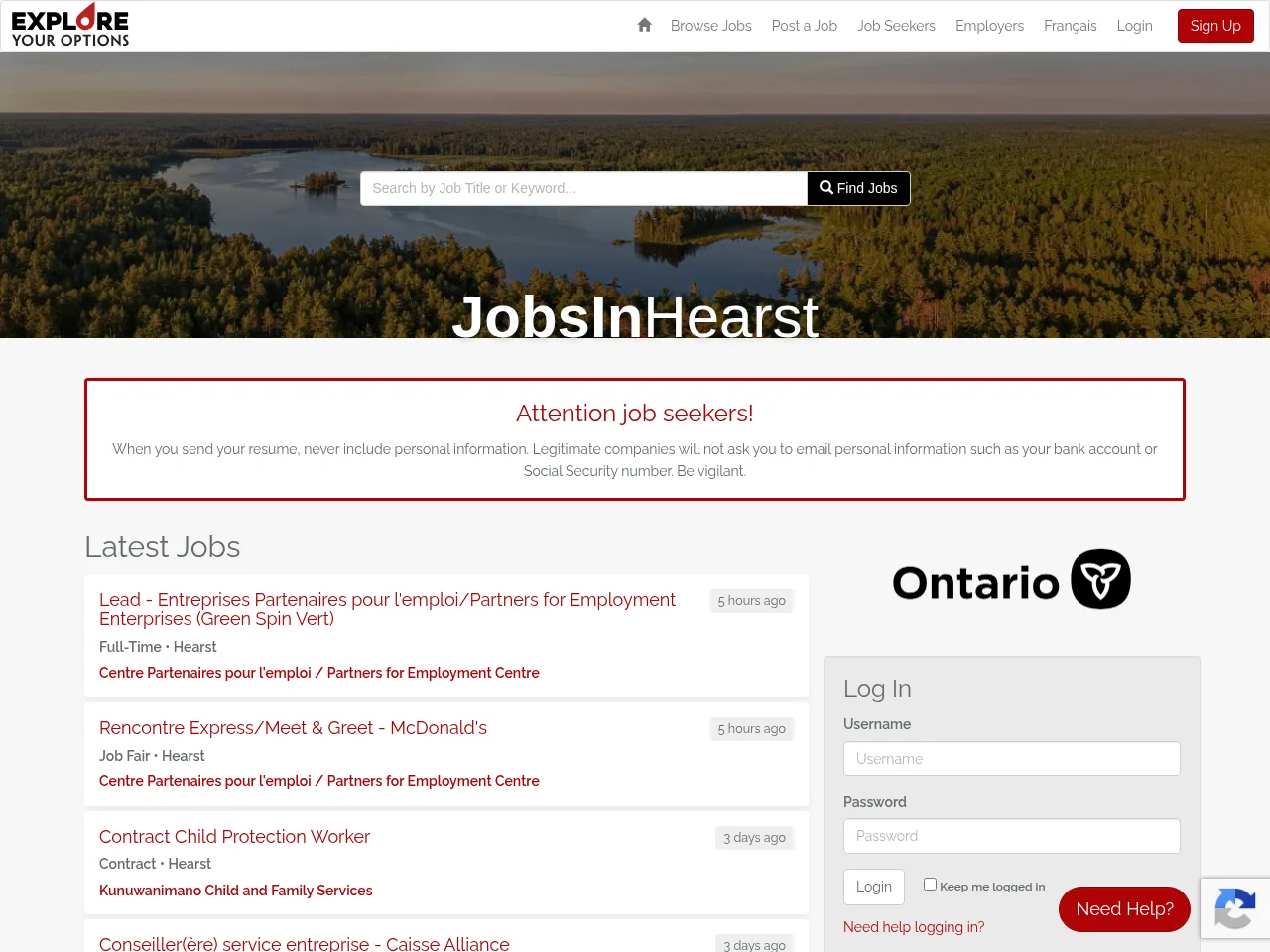 Jobs in Hearst website screenshot