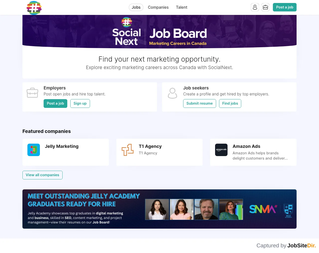 SocialNext website screenshot