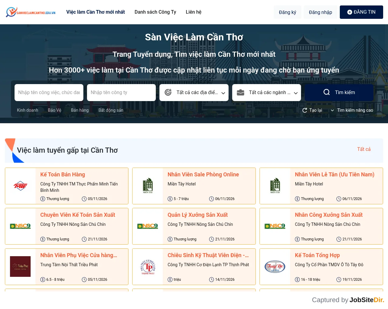 Sàn Việc Làm Cần Thơ Edu screenshot Sàn Việc Làm Cần Thơ Edu website screenshot