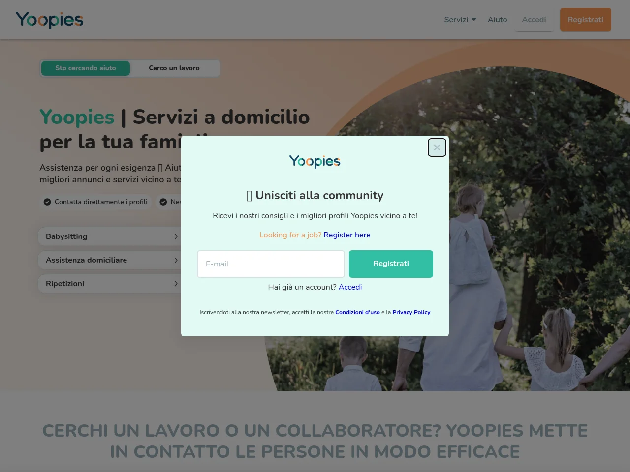 Yoopies website screenshot