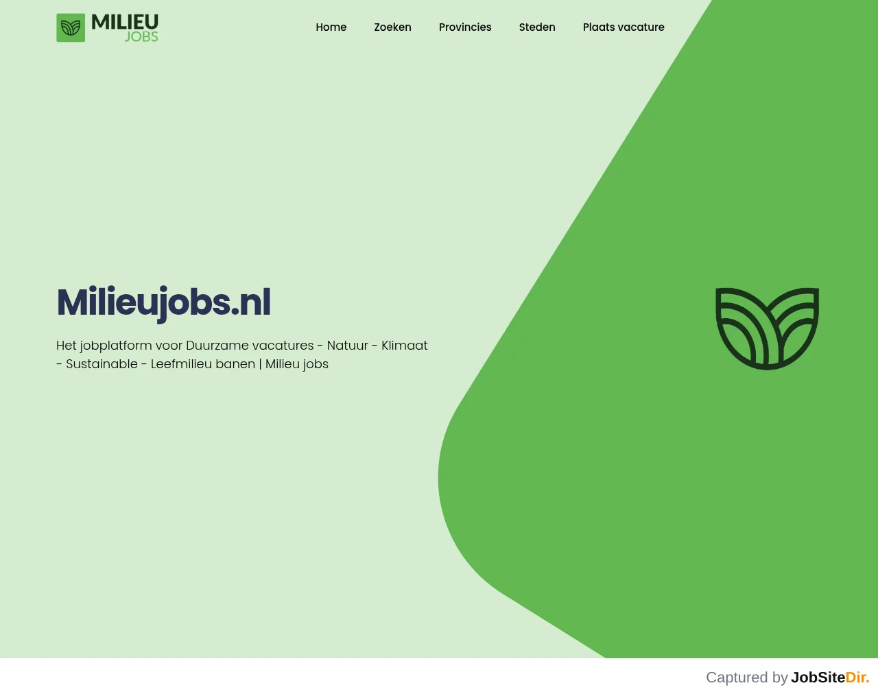 MilieuJobs screenshot MilieuJobs website screenshot