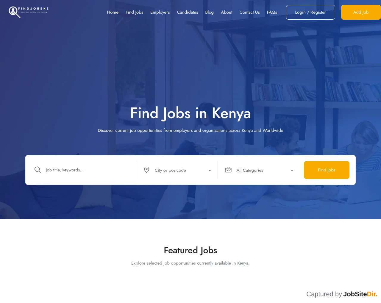FindJobsKE website screenshot