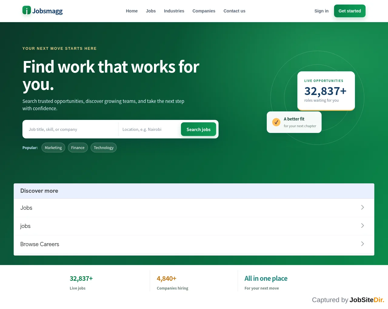 Jobsmagg screenshot Jobsmagg website screenshot