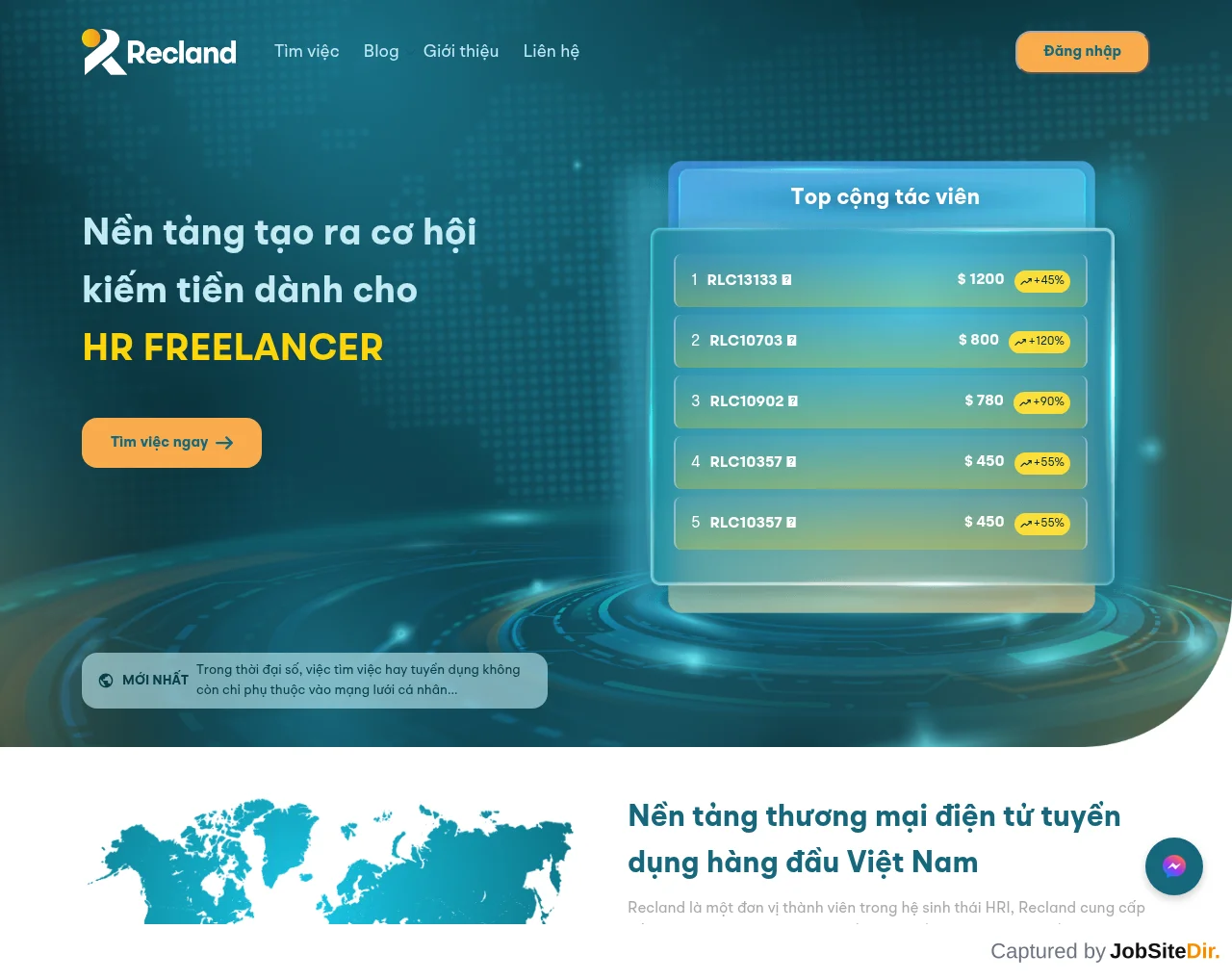 Recland website screenshot
