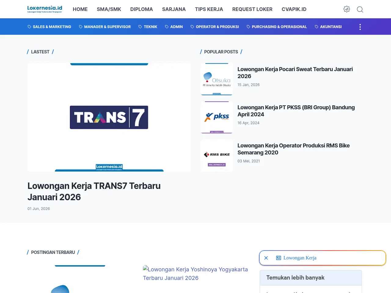 Lokernesia website screenshot