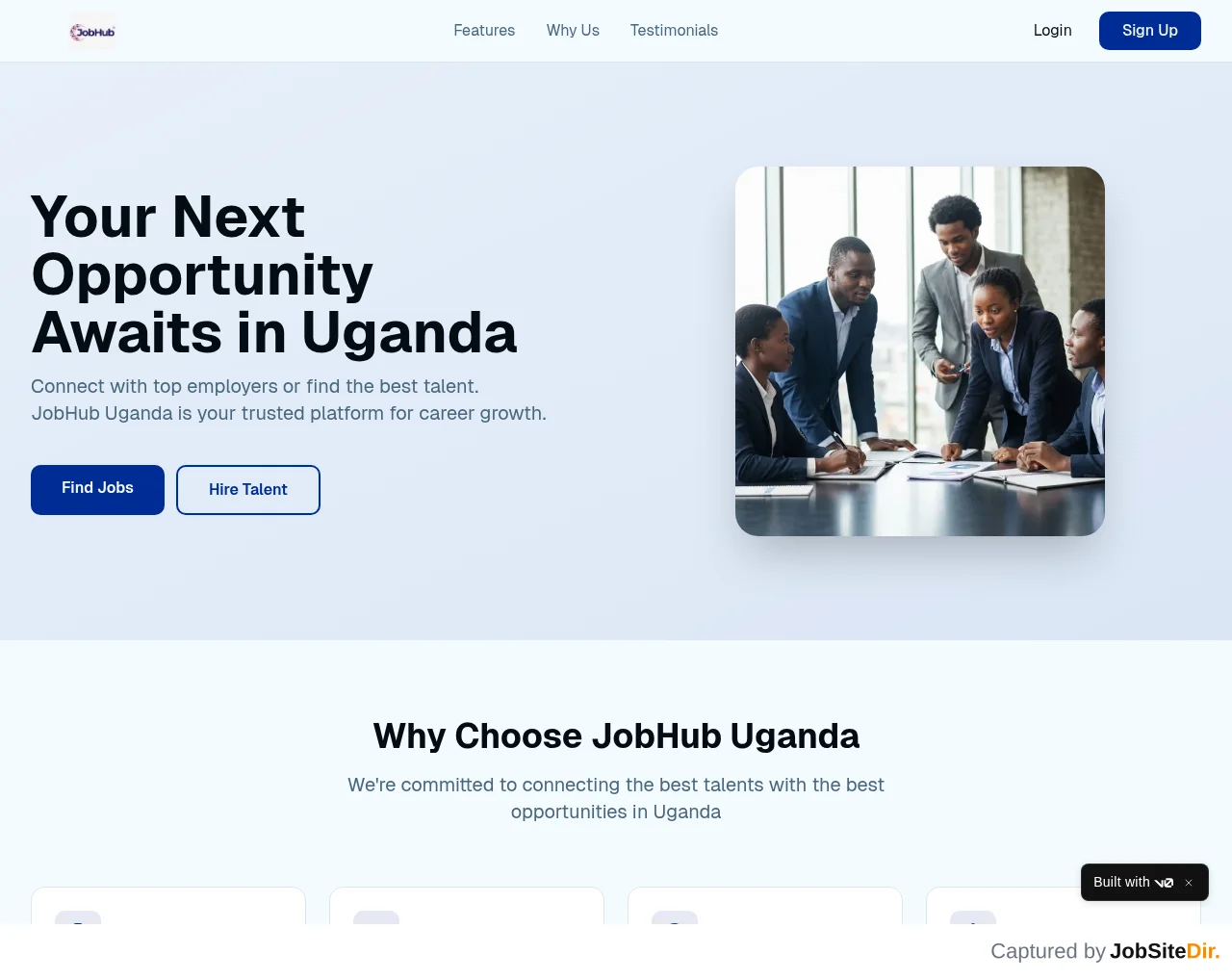 JobHub Uganda website screenshot