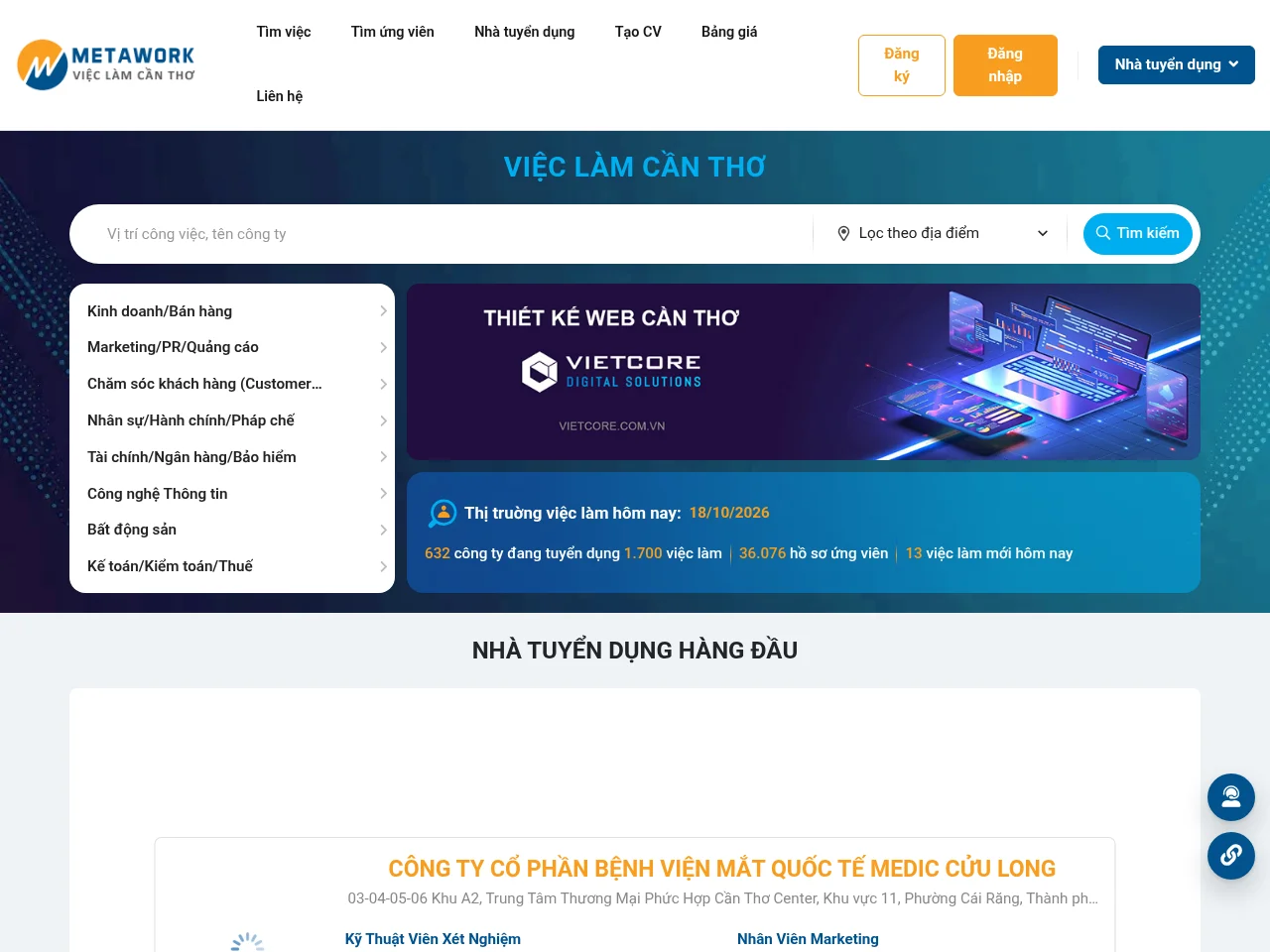 Việc Làm Cần Thơ screenshot Việc Làm Cần Thơ website screenshot