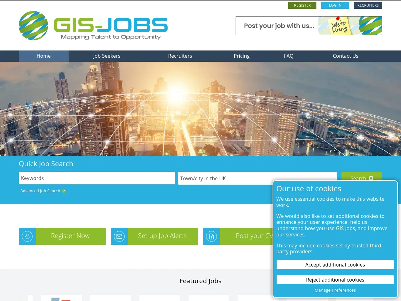 GIS Jobs screenshot GIS Jobs website screenshot