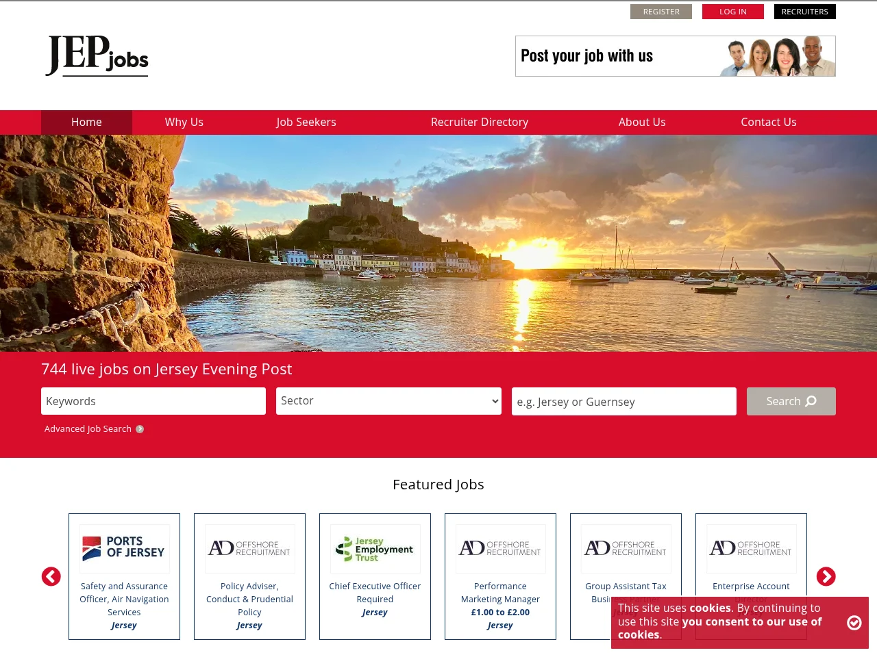 Jersey Evening Post Jobs screenshot Jersey Evening Post Jobs website screenshot