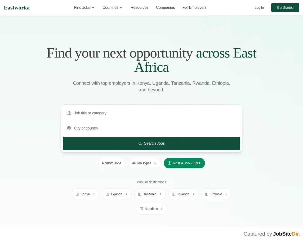 Eastworka screenshot Eastworka website screenshot