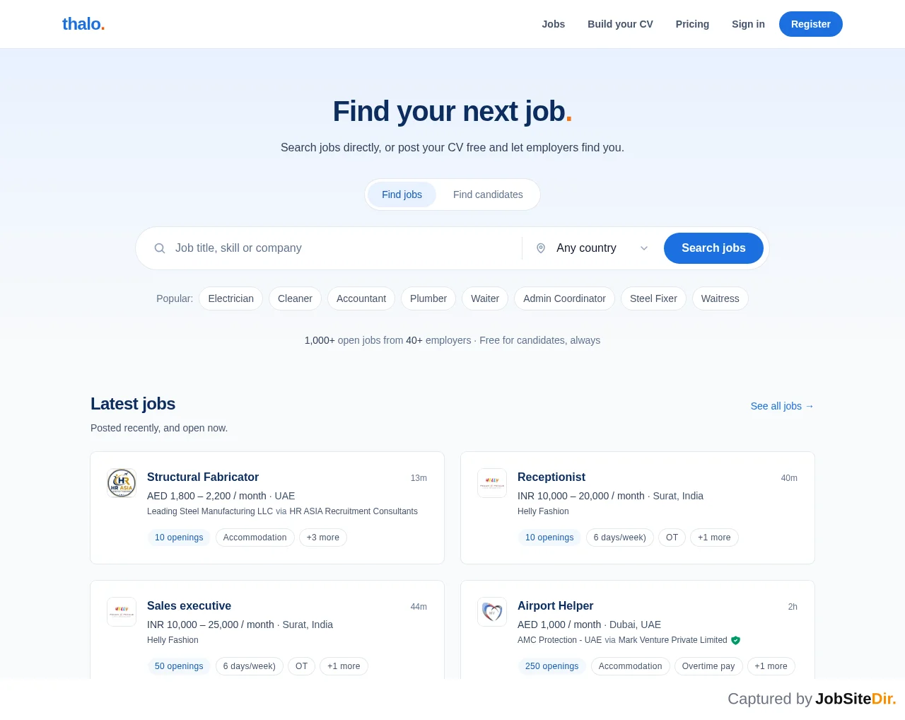 thalo website screenshot