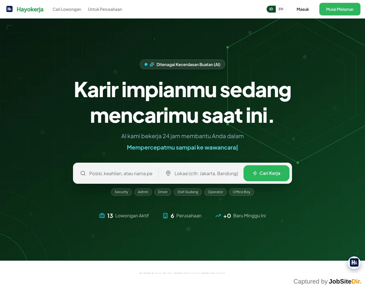 Hayokerja website screenshot
