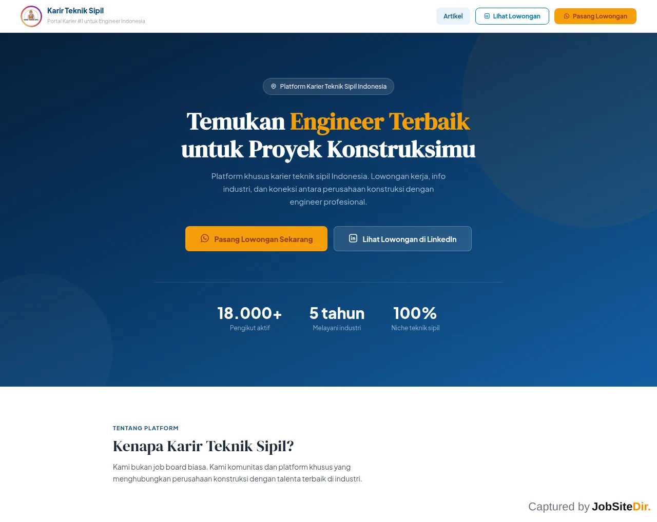 Karir Teknik Sipil website screenshot