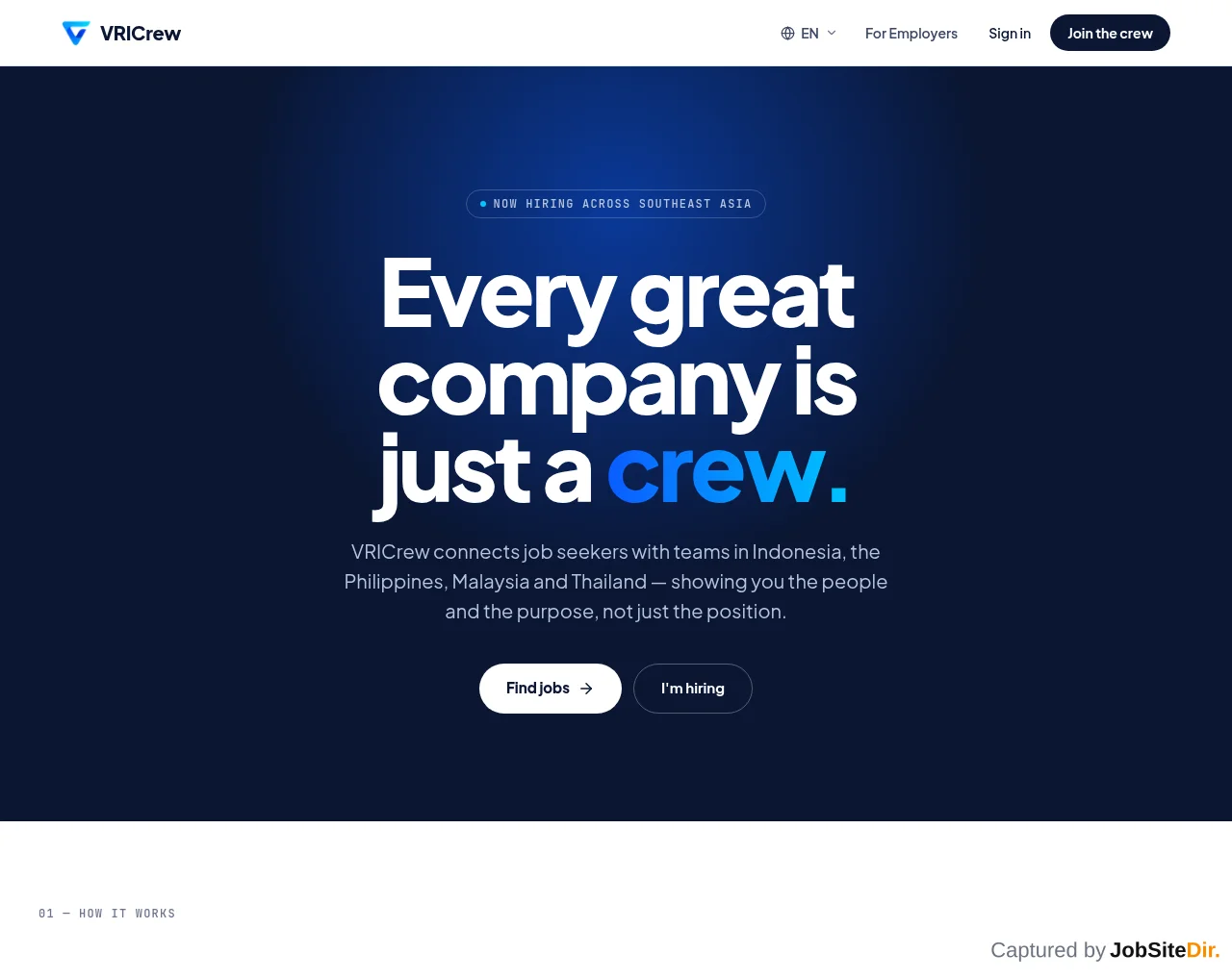 VRICrew website screenshot