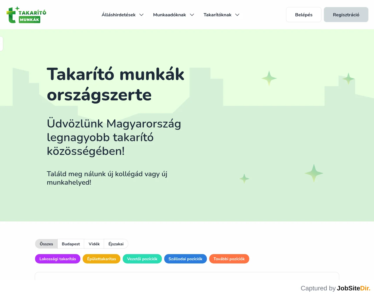 Takarító munkák screenshot Takarító munkák website screenshot