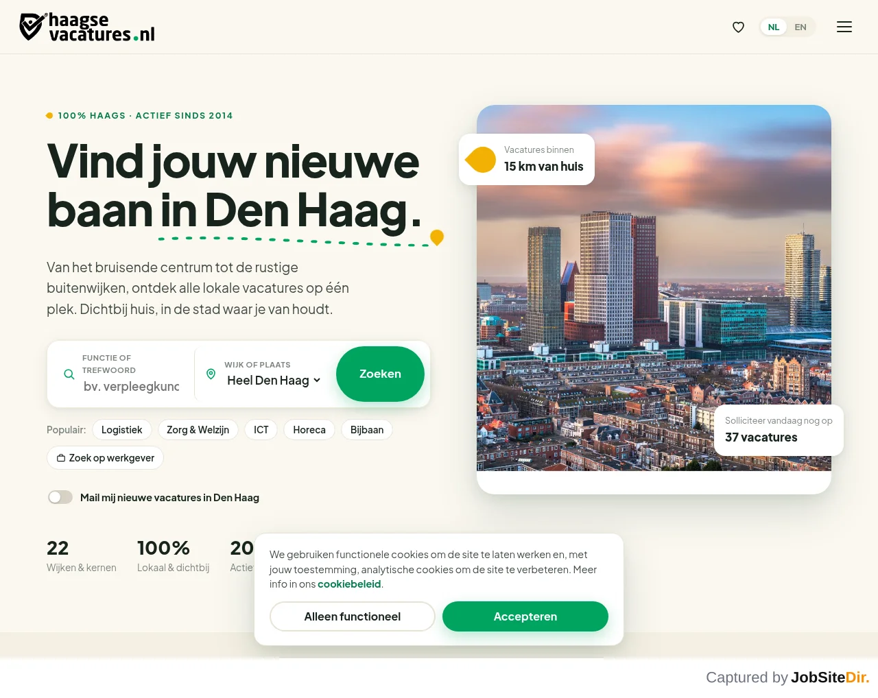 Haagsevacatures website screenshot