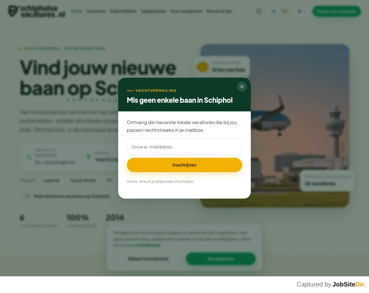 Schipholsevacatures website screenshot