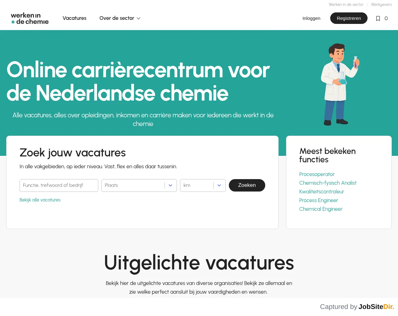 Werken in de Chemie website screenshot