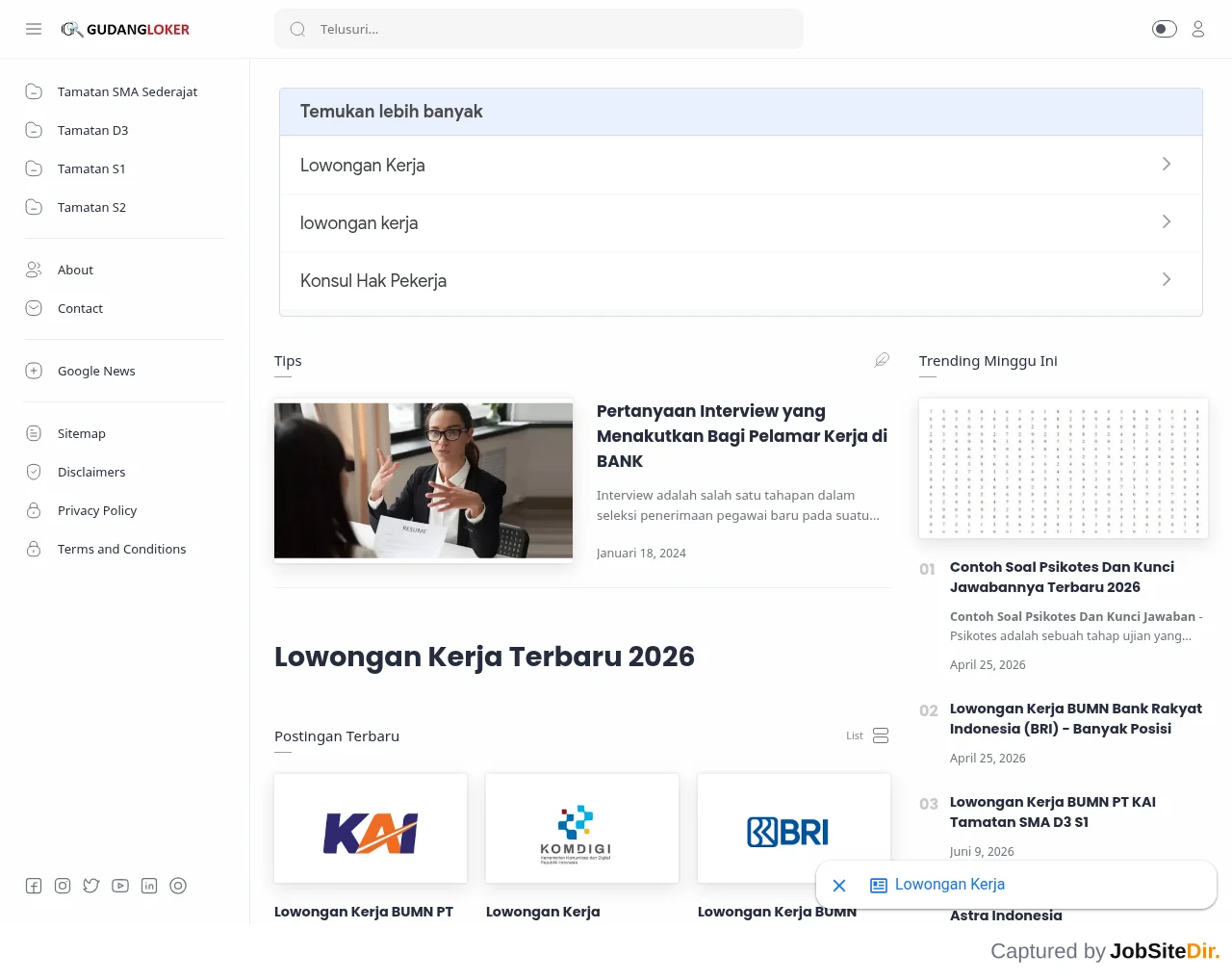 Gudangloker screenshot Gudangloker website screenshot